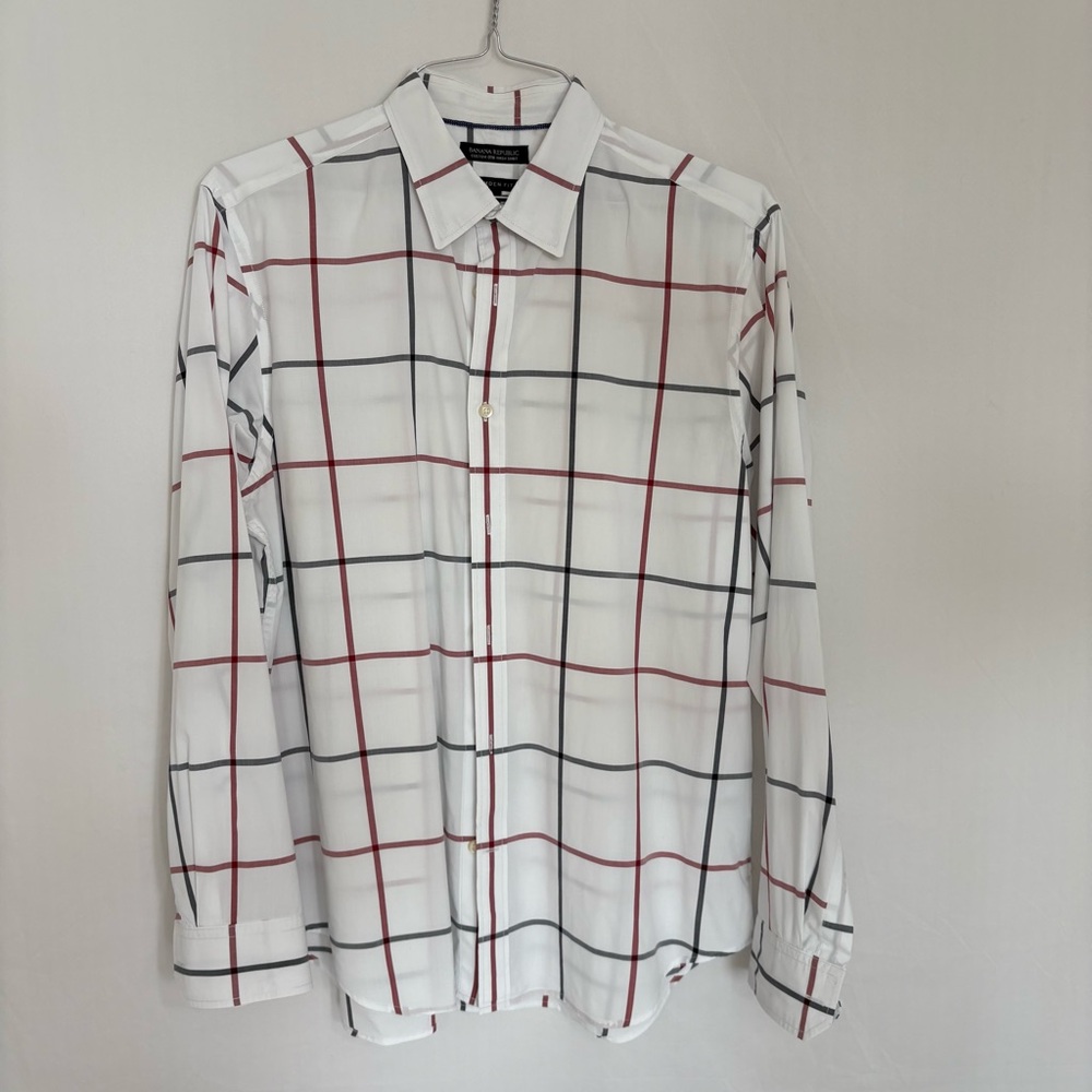 Banana Republic Men's Camden Fit 100% Cotton Long Sleeve Dress‎ Shirt Large